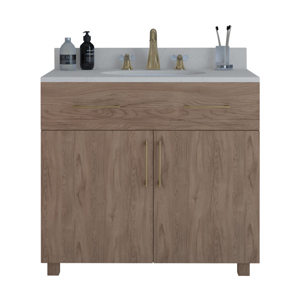 ATouchofDesign Durham 36'' Single Bathroom Vanity with Quartz Vanity Top Wayfair